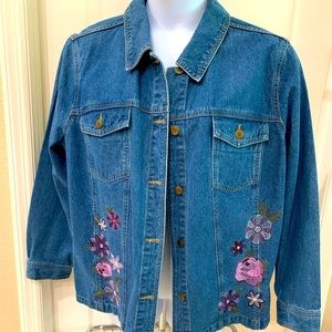 Women’s Denim & Co Embroidered Jean Jacket